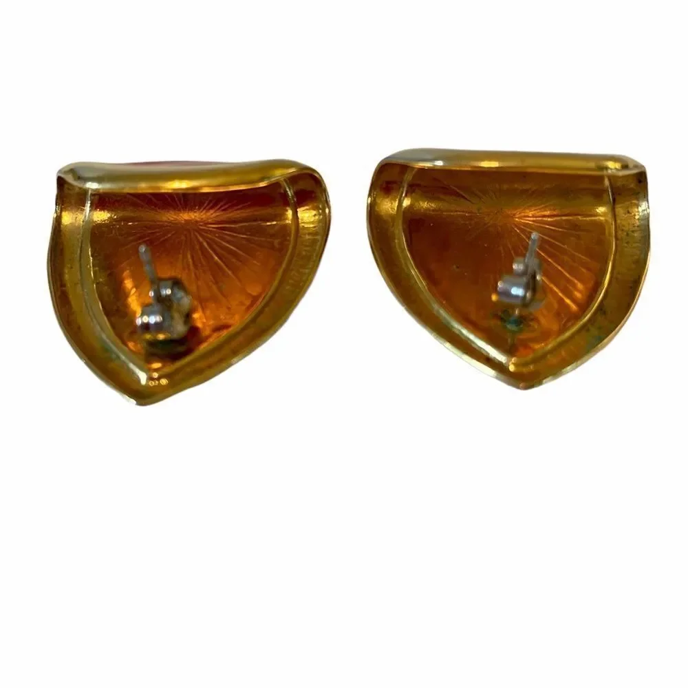 Vintage Red & Gold Earrings.